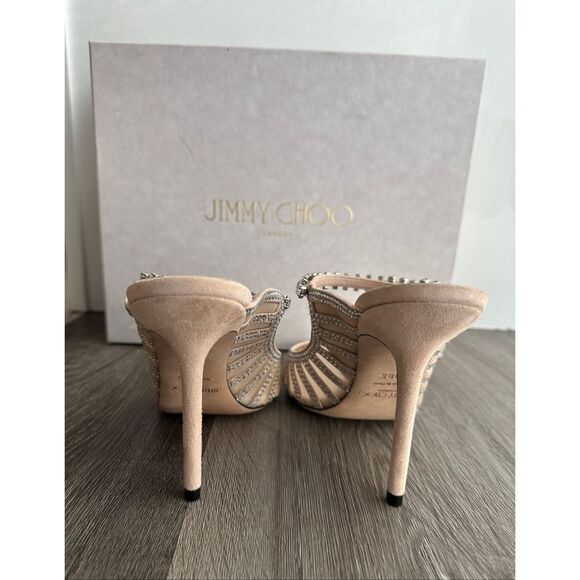 Jimmy Choo Bing 100MM Crystal-Embellished Mesh Mules EU39.5/US9.5 $1950 - Picture 8 of 12
